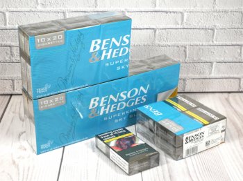 Benson & Hedges Sky Blue Superkin Cigarettes 10 cartons